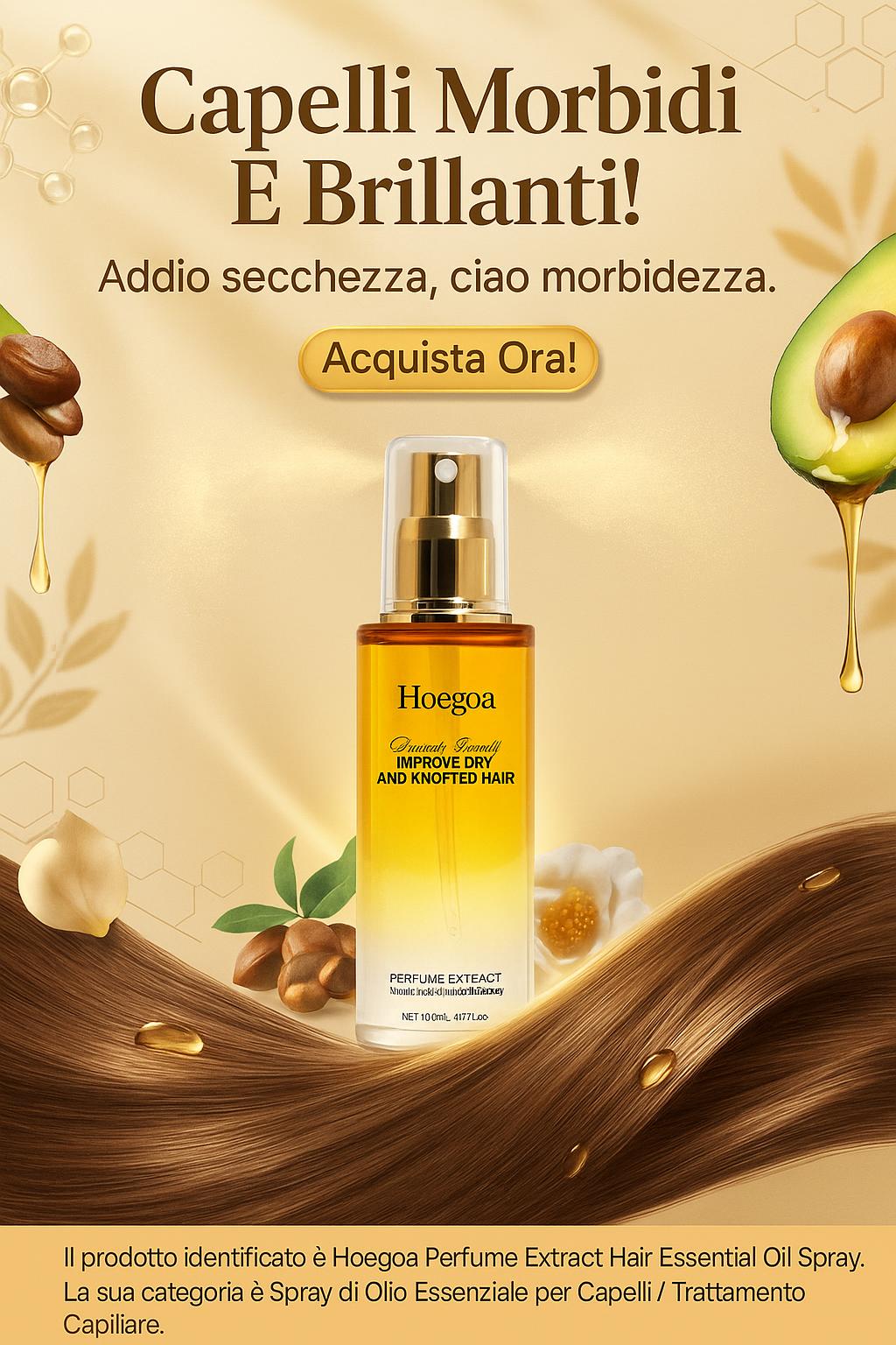 Hoegoa™ – Spray Olio Riparatore & Illuminante per Capelli (80 ml)
