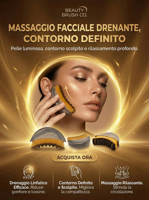 LymphContour™ – Spazzola Facciale Drenante per Contorno e Massaggio