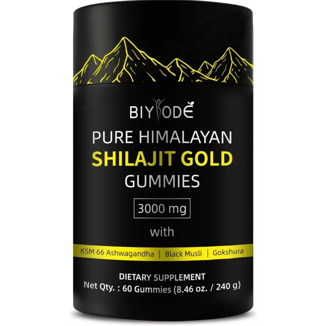 Caramelle Gommose di Shilajit 100% Puro dell'Himalaya (Confezione da 60 Gommose)