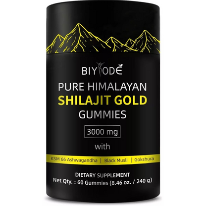 Caramelle Gommose di Shilajit 100% Puro dell'Himalaya (Confezione da 60 Gommose)