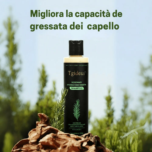 Cheratina + Rosmarino + Ortica + Biotina – Shampoo Nutriente e Rigenerante per Capelli Spessi e Voluminosi (100 ml) – IdeasLabCo™