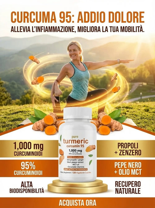 Curcumin 95™ Pure Turmeric – Curcumina Pura ad Alta Biodisponibilità (120 capsule)